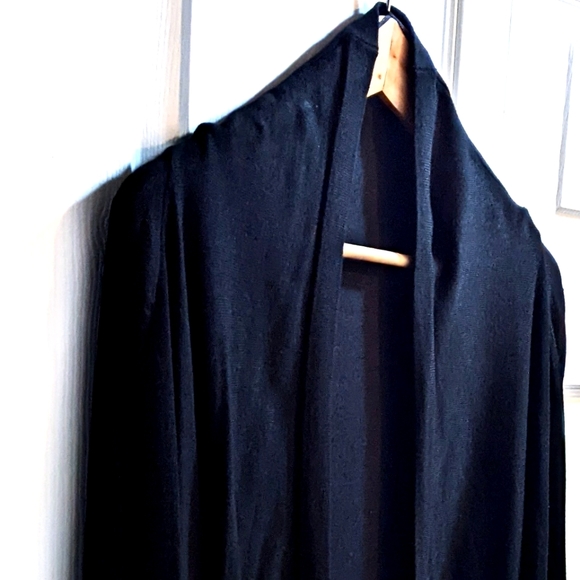 Zara Like New, Neutral Black Cozy Knit Open Waterfall / Duster Cardigan. S. HP! - Picture 2 of 10